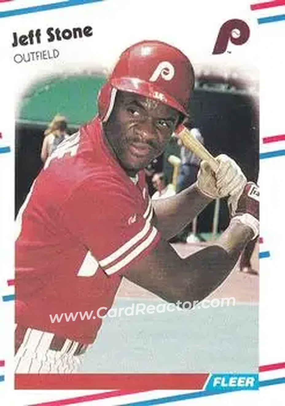 1988 Fleer #317 - Jeff Stone - Philadelphia Phillies - Front