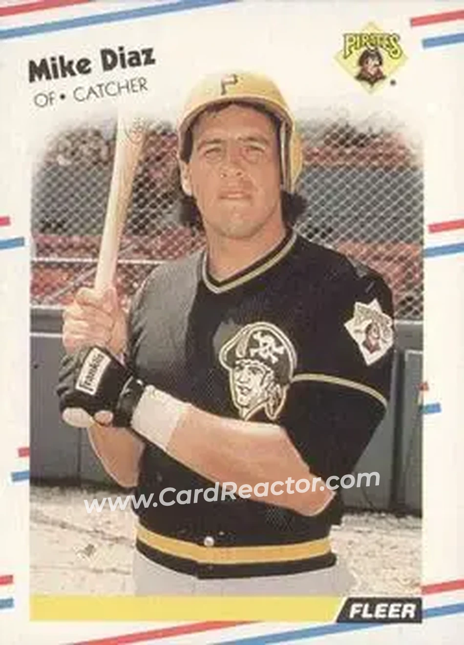 1988 Fleer #326 - Mike Diaz - Pittsburgh Pirates - Front