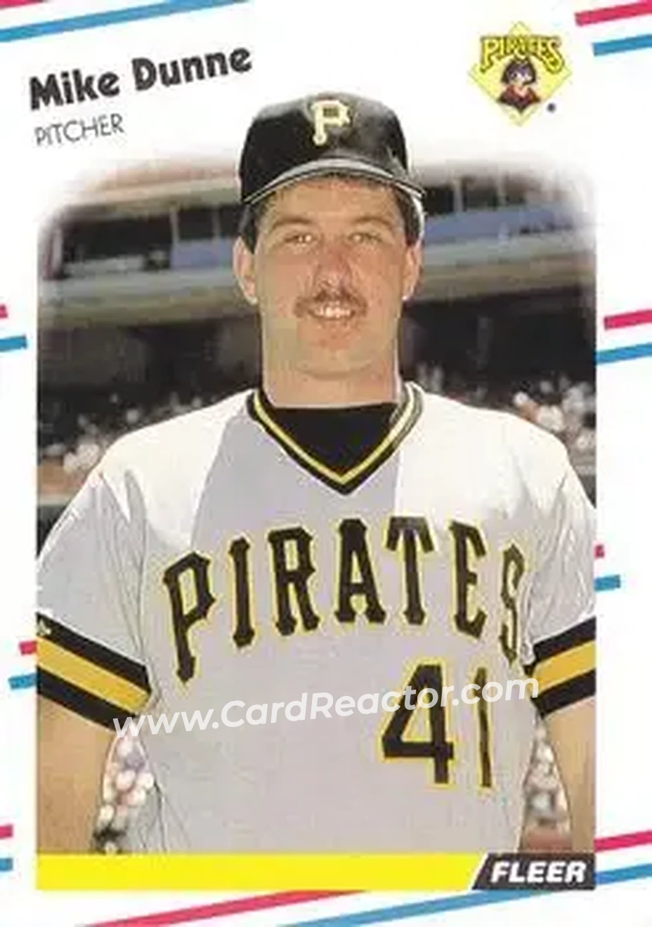 1988 Fleer #328 - Mike Dunne - Pittsburgh Pirates - Front