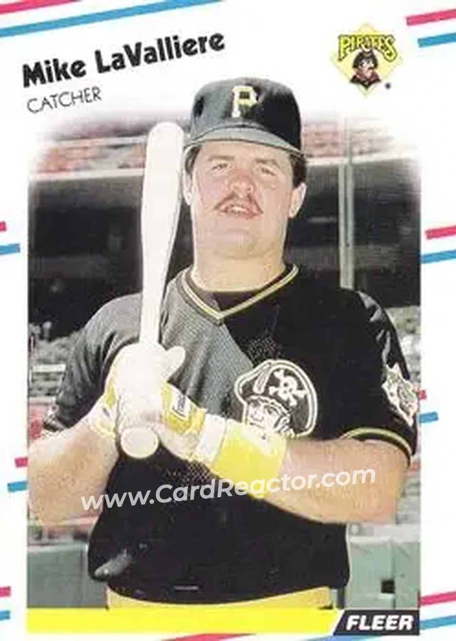 1988 Fleer #333 - Mike LaValliere - Pittsburgh Pirates - Front 1988 Fleer #333 - Mike LaValliere - Pittsburgh Pirates - Front