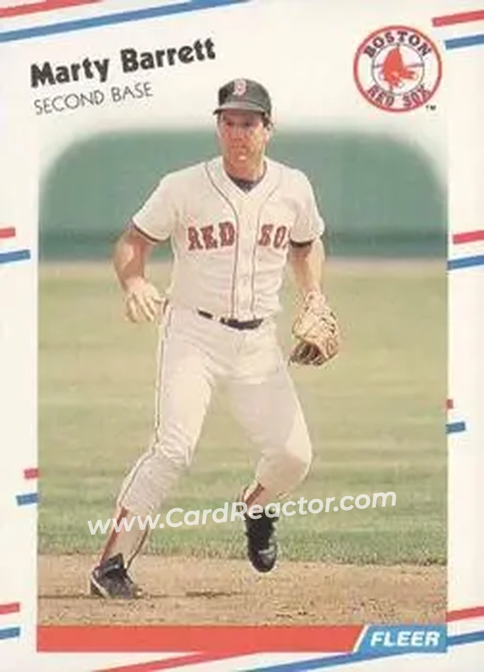 1988 Fleer #343 - Marty Barrett - Boston Red Sox - Front