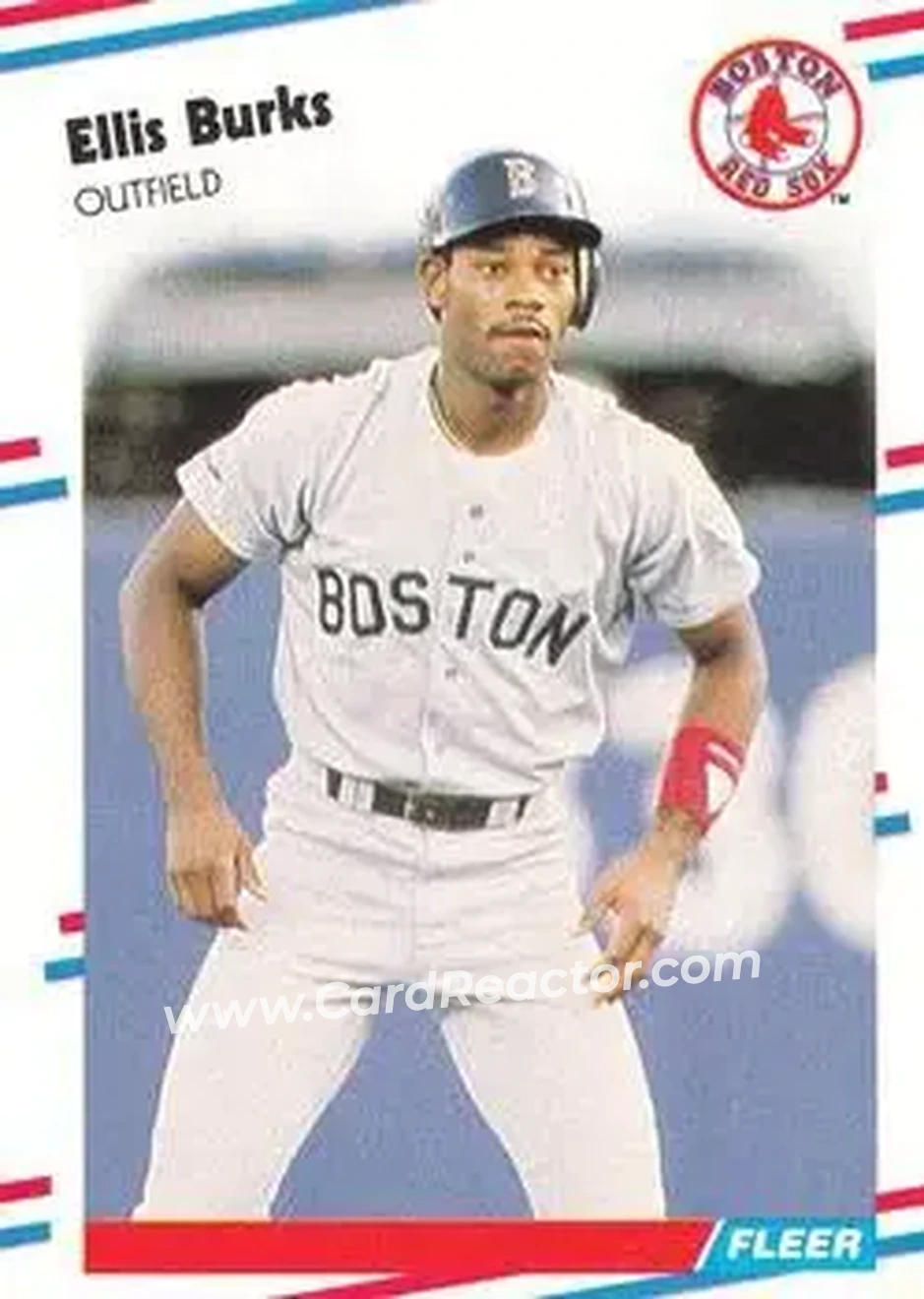 1988 Fleer #348 - Ellis Burks - Boston Red Sox - Front