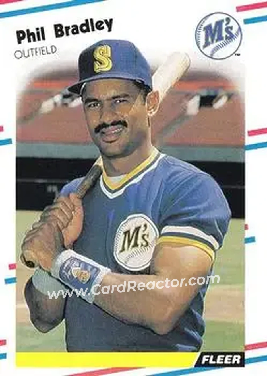 1988 Fleer #369 - Phil Bradley - Seattle Mariners - Front 1988 Fleer #369 - Phil Bradley - Seattle Mariners - Front