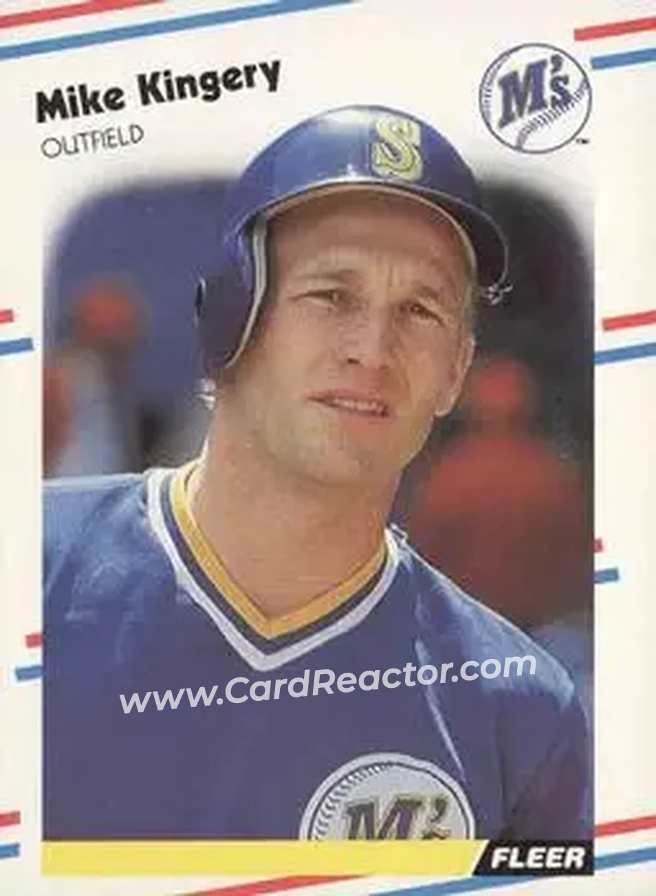 1988 Fleer #376 - Mike Kingery - Seattle Mariners - Front