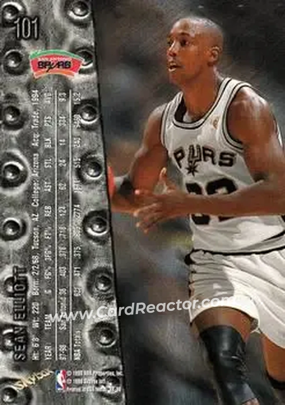 1998-99 Metal Universe #101 - Sean Elliott - San Antonio Spurs - Back