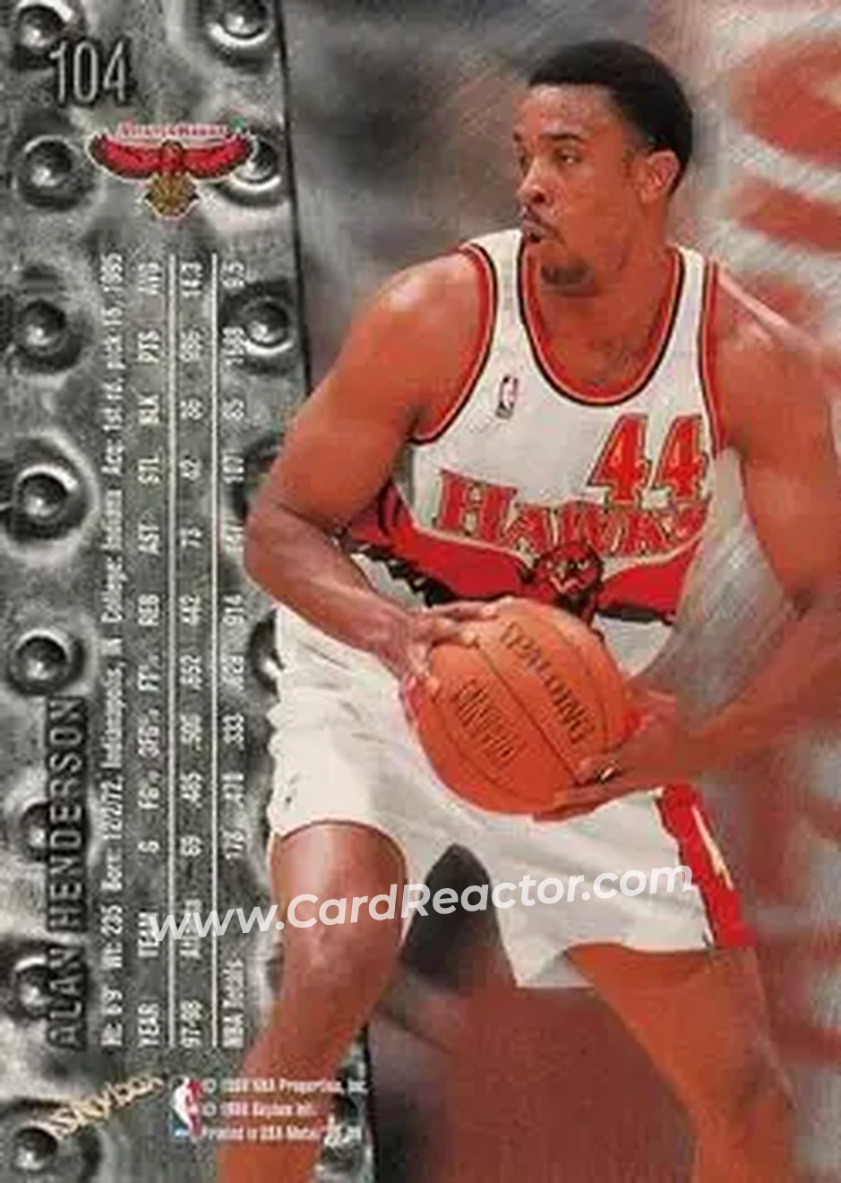 1998-99 Metal Universe #104 - Alan Henderson - Atlanta Hawks - Back