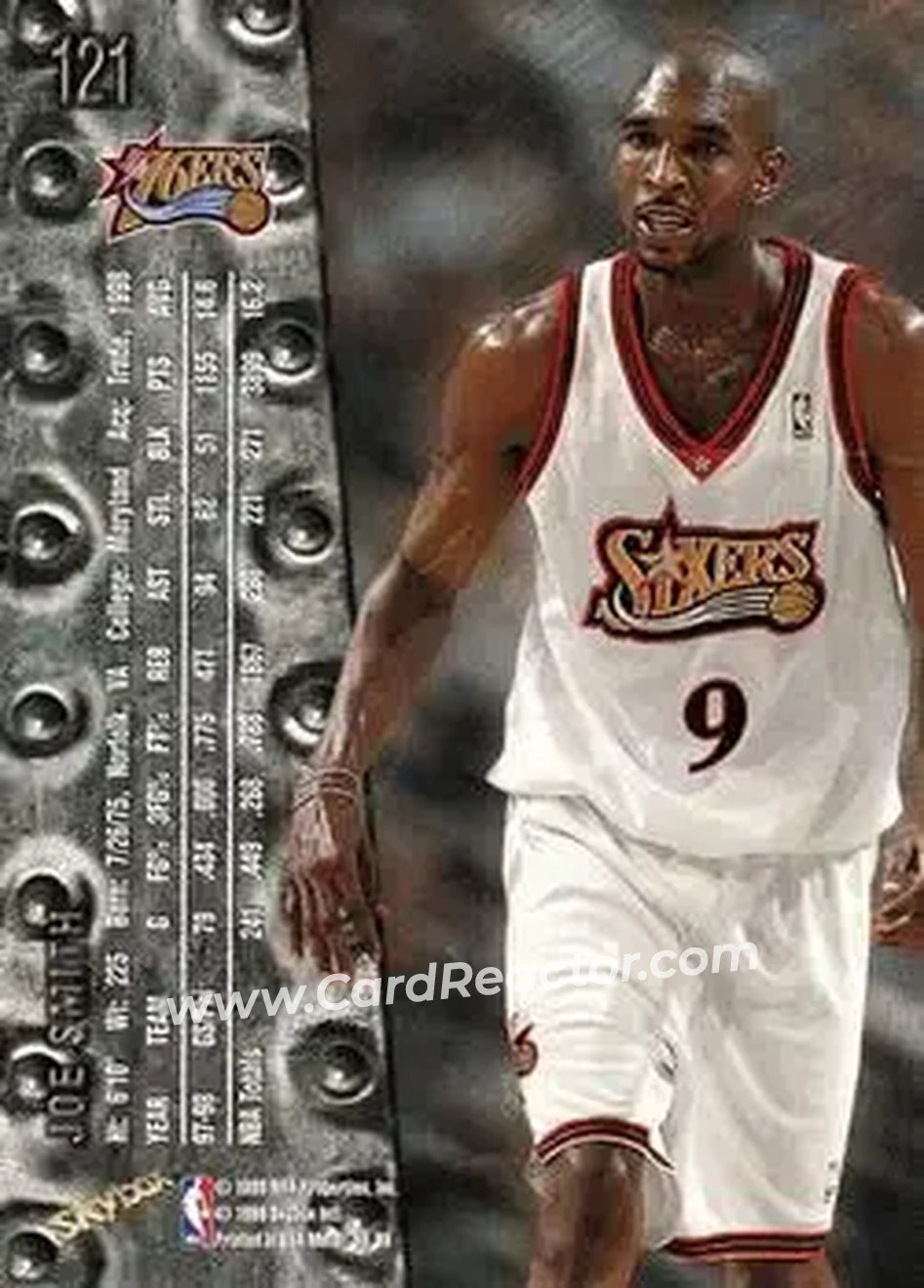 1998-99 Metal Universe #121 - Joe Smith - Philadelphia 76ers - Back