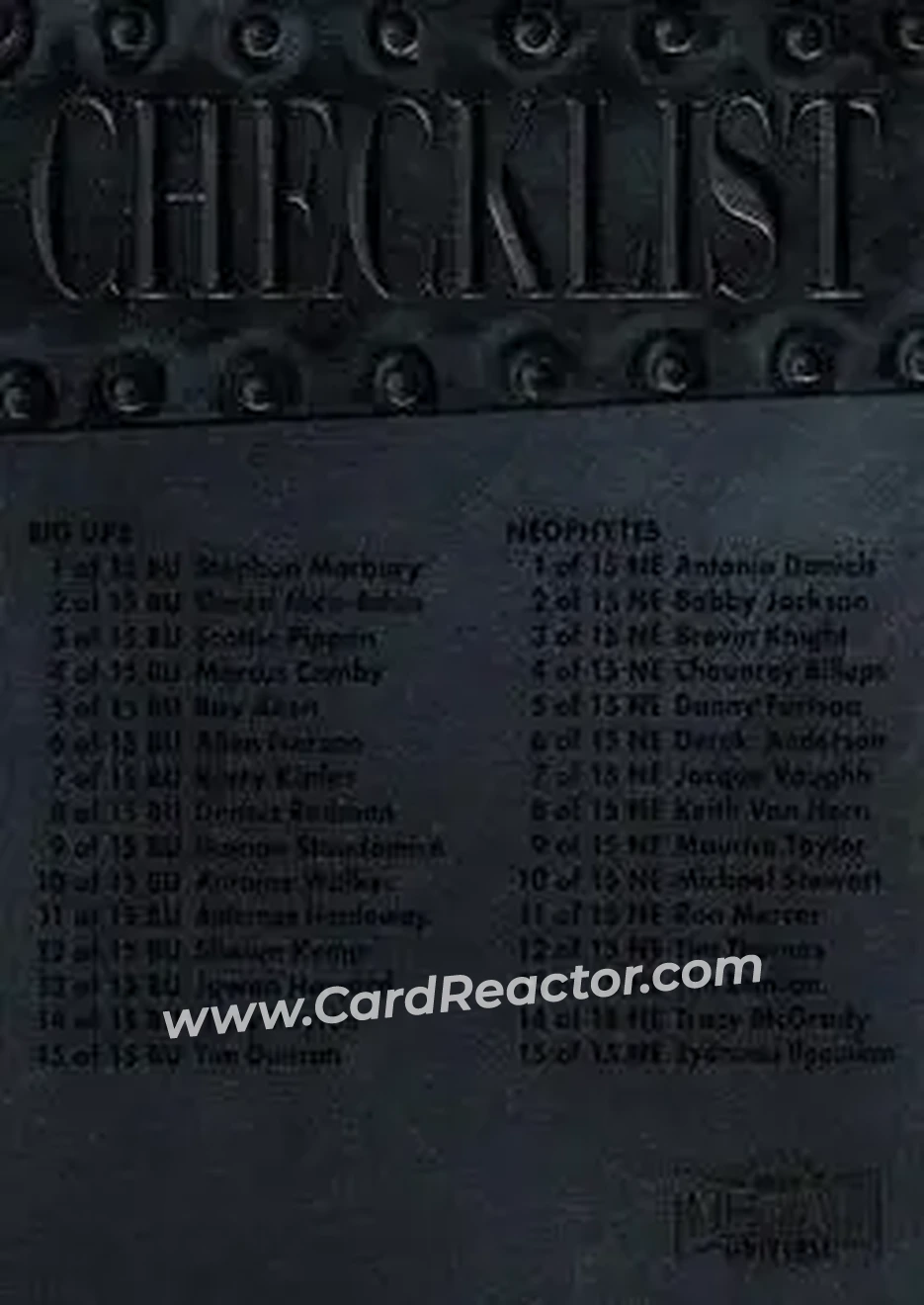 1998-99 Metal Universe #125 - Card #125 - Front