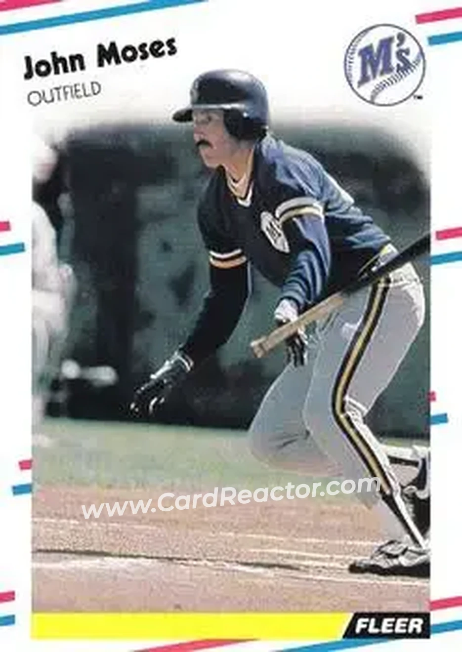 1988 Fleer #381 - John Moses - Seattle Mariners - Front