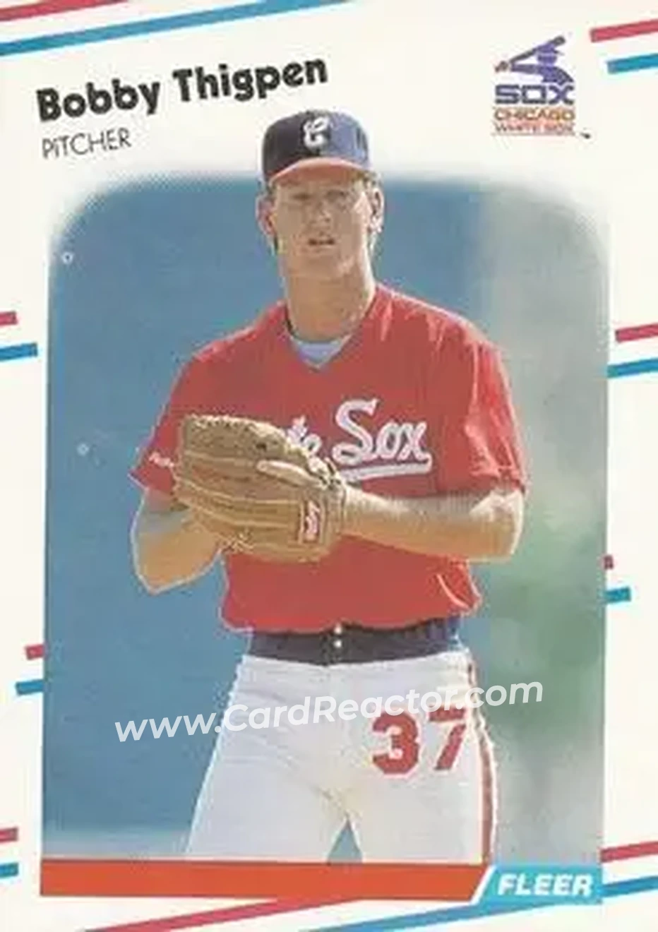 1988 Fleer #410 - Bobby Thigpen - Chicago White Sox - Front 1988 Fleer #410 - Bobby Thigpen - Chicago White Sox - Front