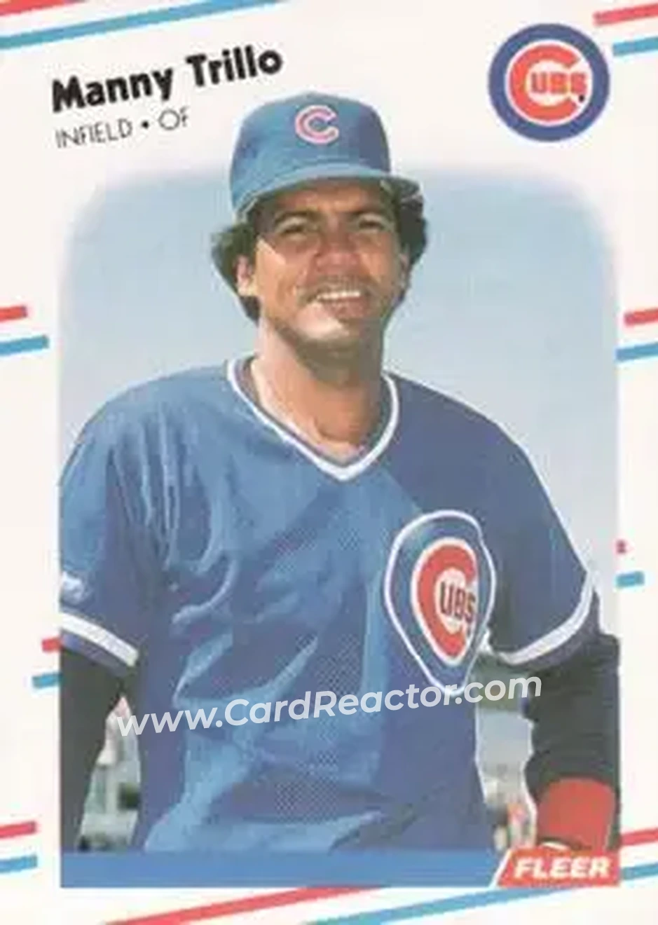1988 Fleer #436 - Manny Trillo - Chicago Cubs - Front