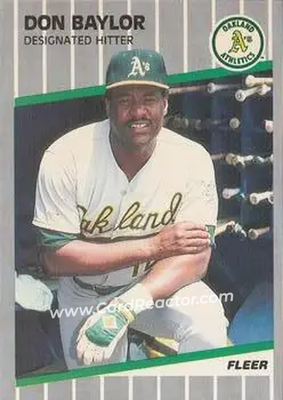 1989 Fleer #1 - Don Baylor - Oakland Athletics - Front