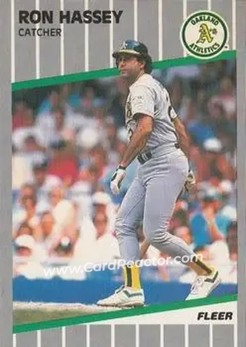 1989 Fleer #9 - Ron Hassey - Oakland Athletics - Front 1989 Fleer #9 - Ron Hassey - Oakland Athletics - Front