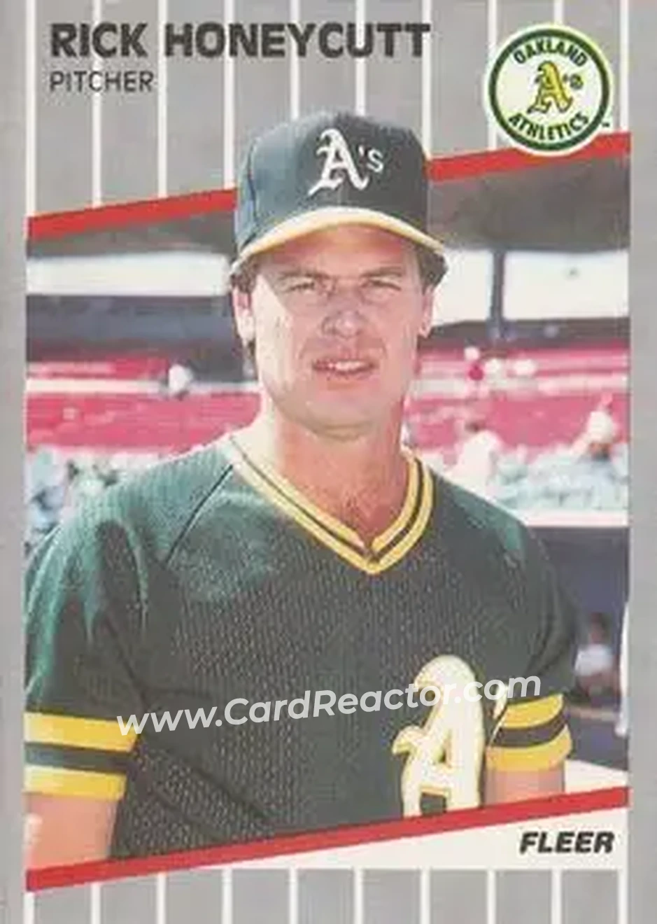 1989 Fleer #11 - Rick Honeycutt - Oakland Athletics - Front