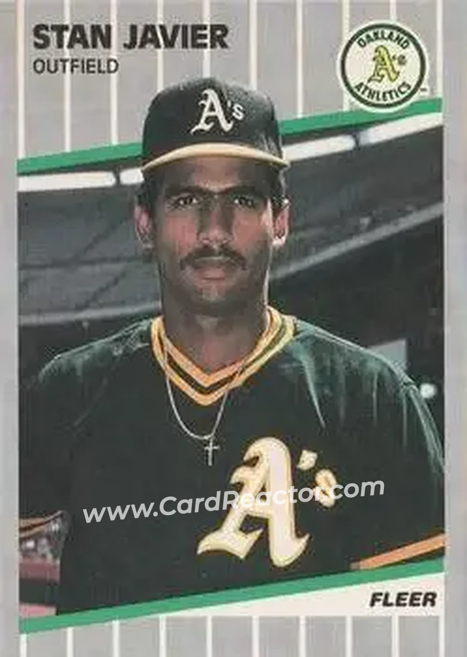 1989 Fleer #13 - Stan Javier - Oakland Athletics - Front 1989 Fleer #13 - Stan Javier - Oakland Athletics - Front