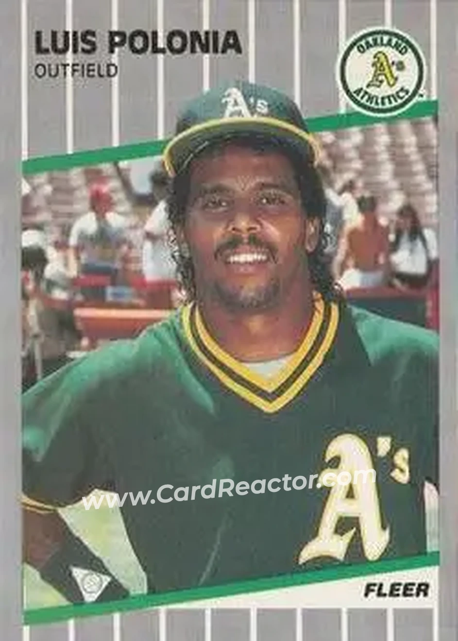 1989 Fleer #21 - Luis Polonia - Oakland Athletics - Front 1989 Fleer #21 - Luis Polonia - Oakland Athletics - Front