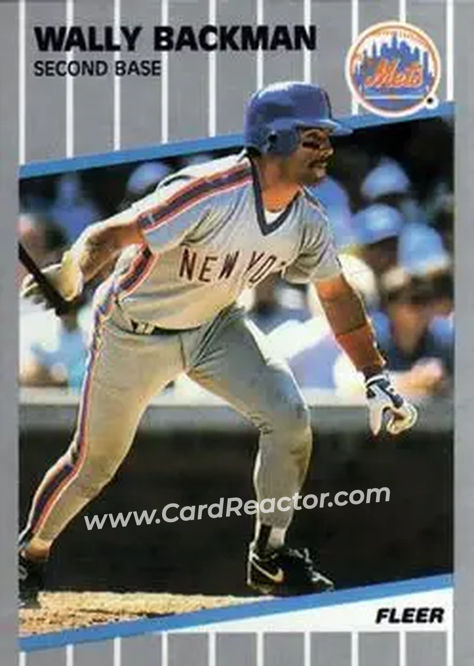 1989 Fleer #28 - Wally Backman - New York Mets - Front