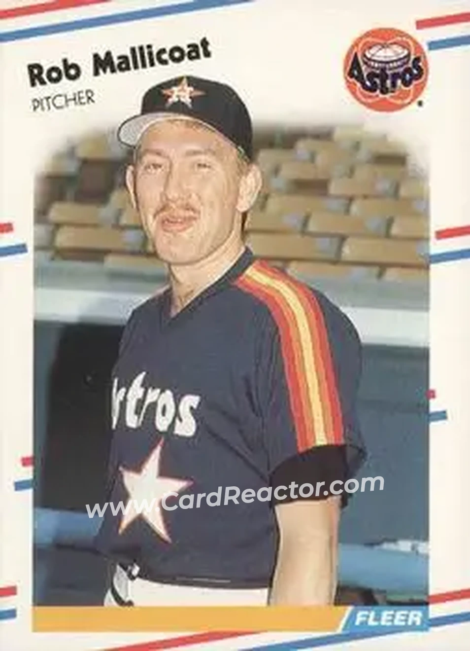 1988 Fleer #452 - Rob Mallicoat - Houston Astros - Front 1988 Fleer #452 - Rob Mallicoat - Houston Astros - Front