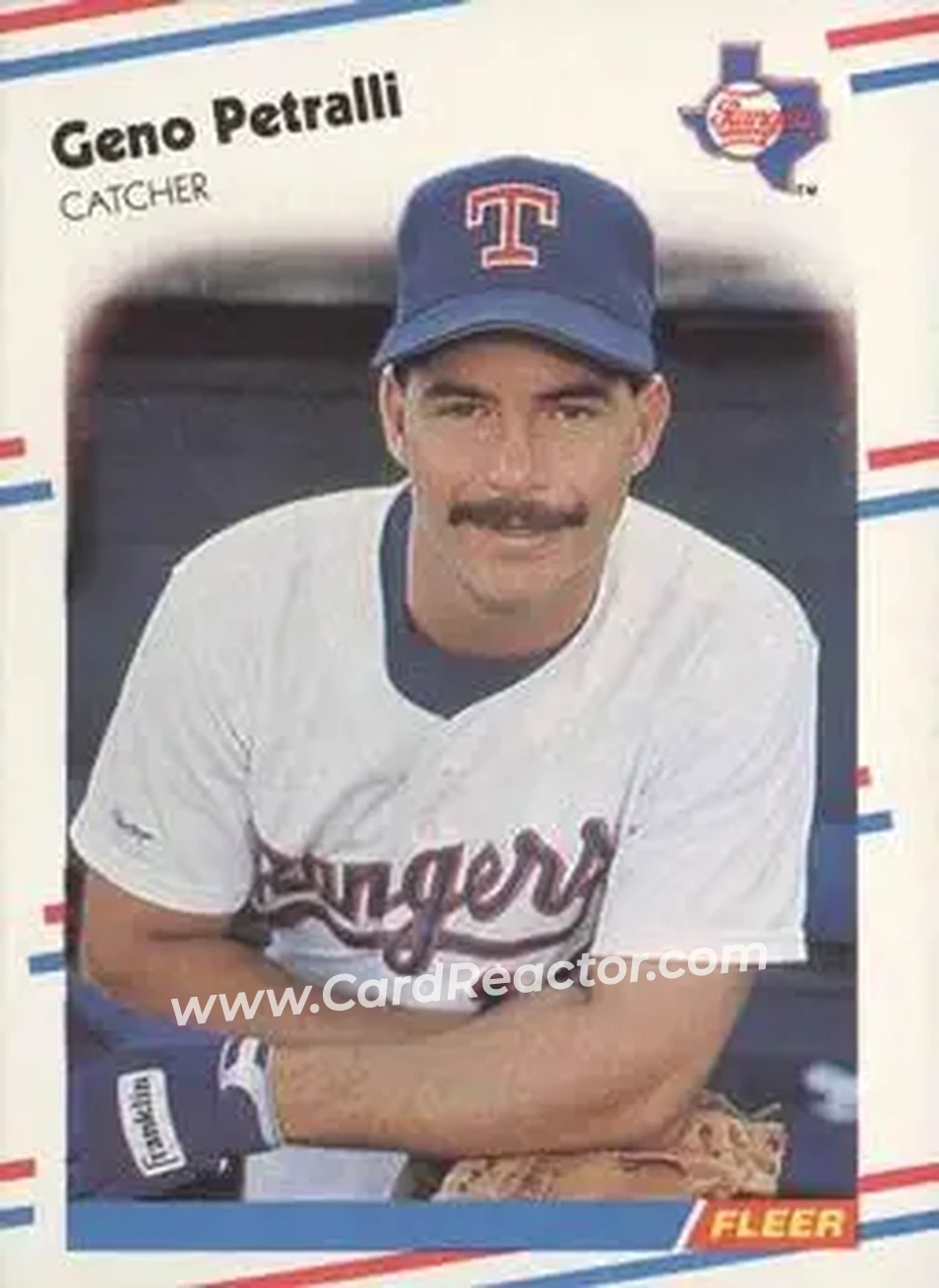 1988 Fleer #477 - Geno Petralli - Texas Rangers - Front