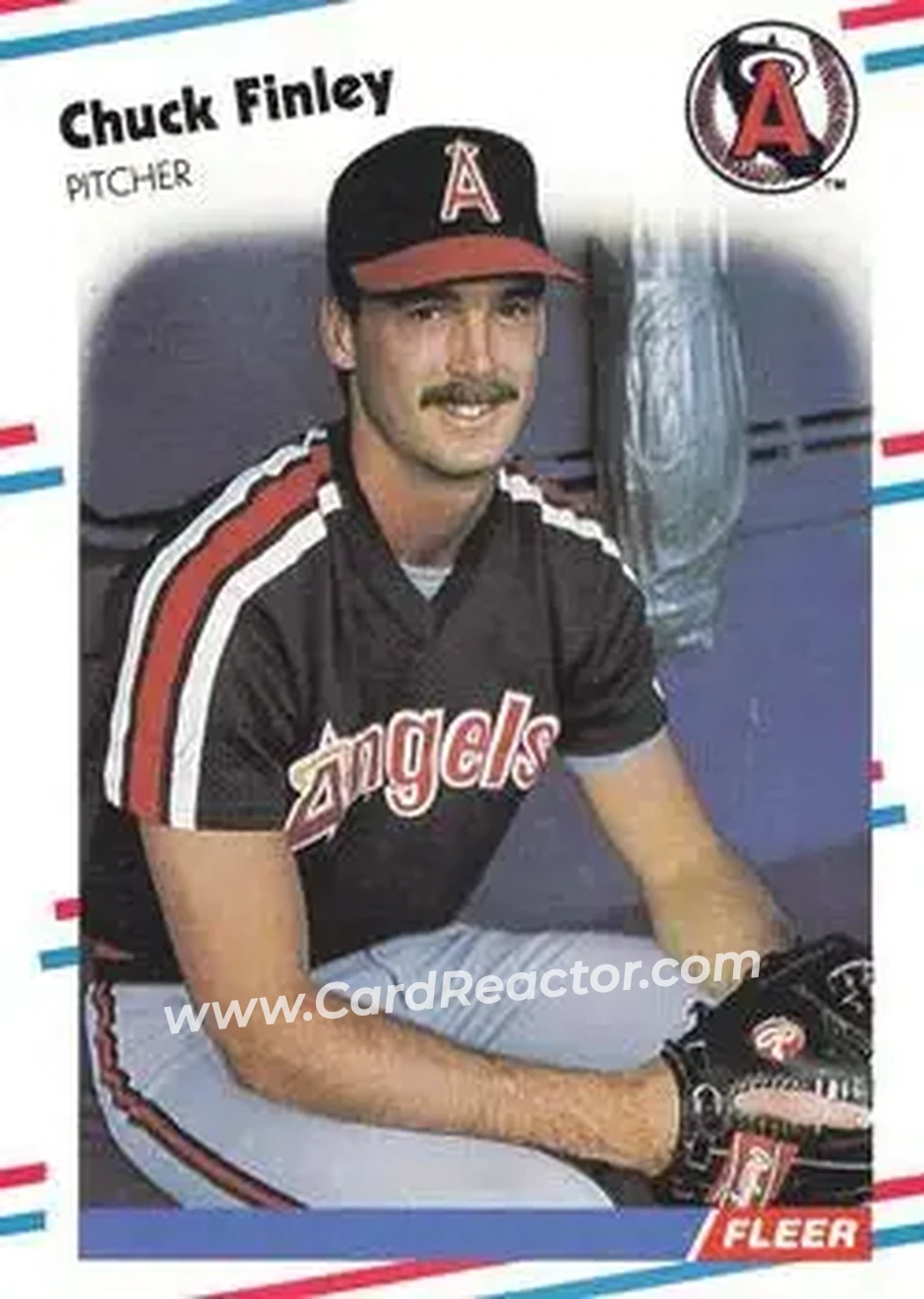 1988 Fleer #489 - Chuck Finley - California Angels - Front