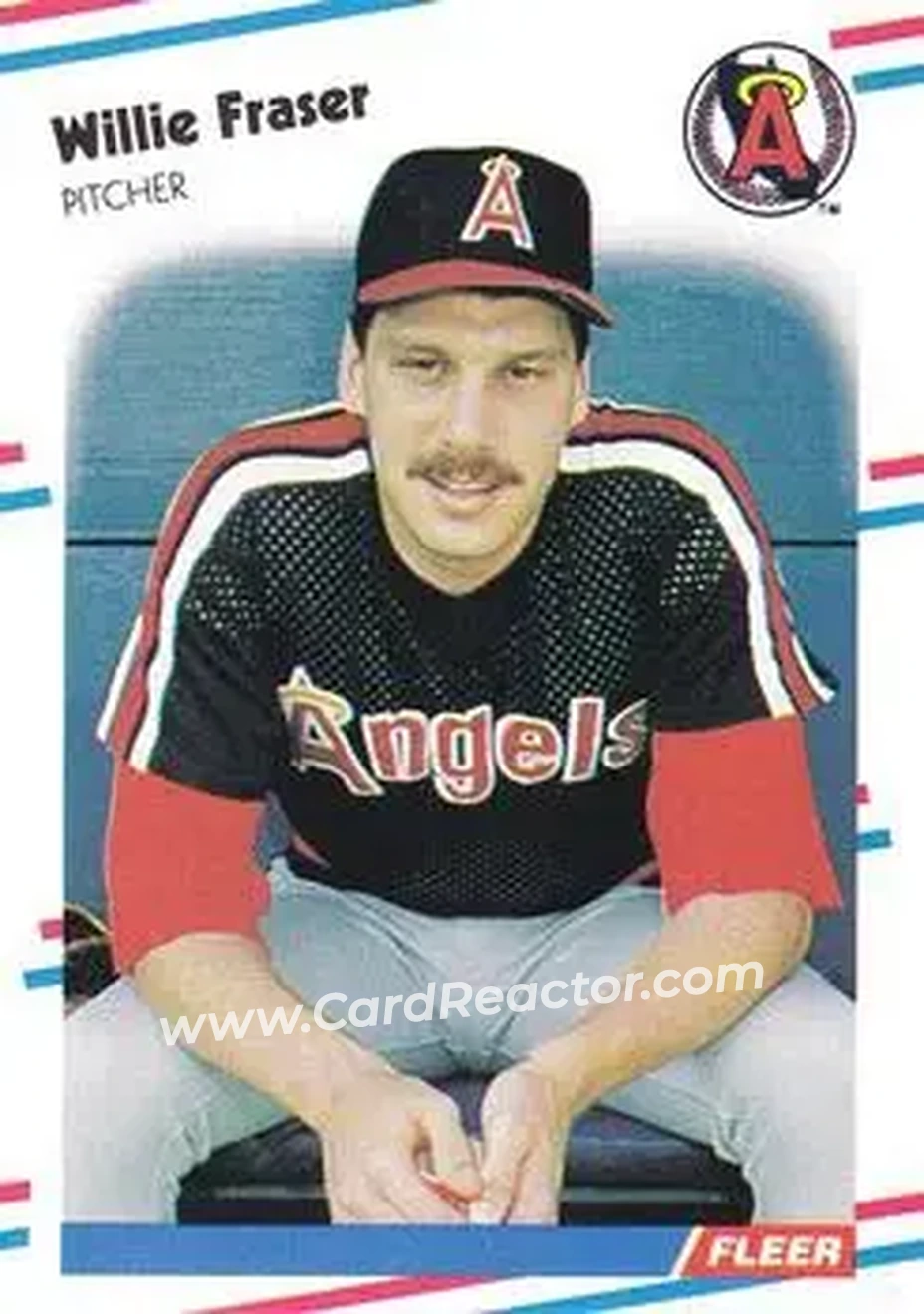 1988 Fleer #490 - Willie Fraser - California Angels - Front 1988 Fleer #490 - Willie Fraser - California Angels - Front
