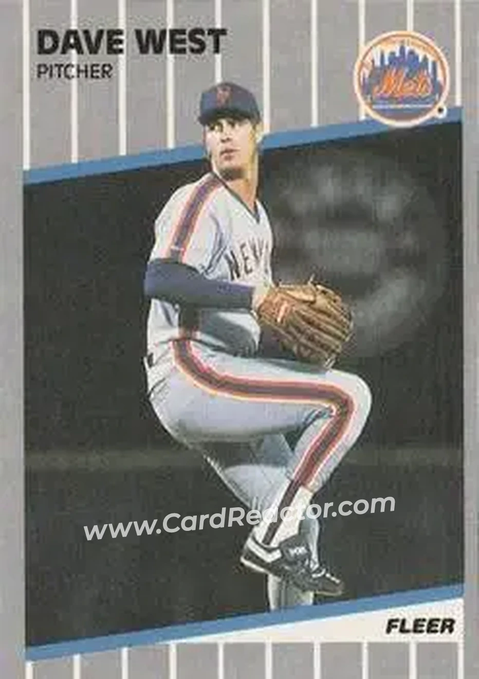 1989 Fleer #51 - David West - New York Mets - Front 1989 Fleer #51 - David West - New York Mets - Front