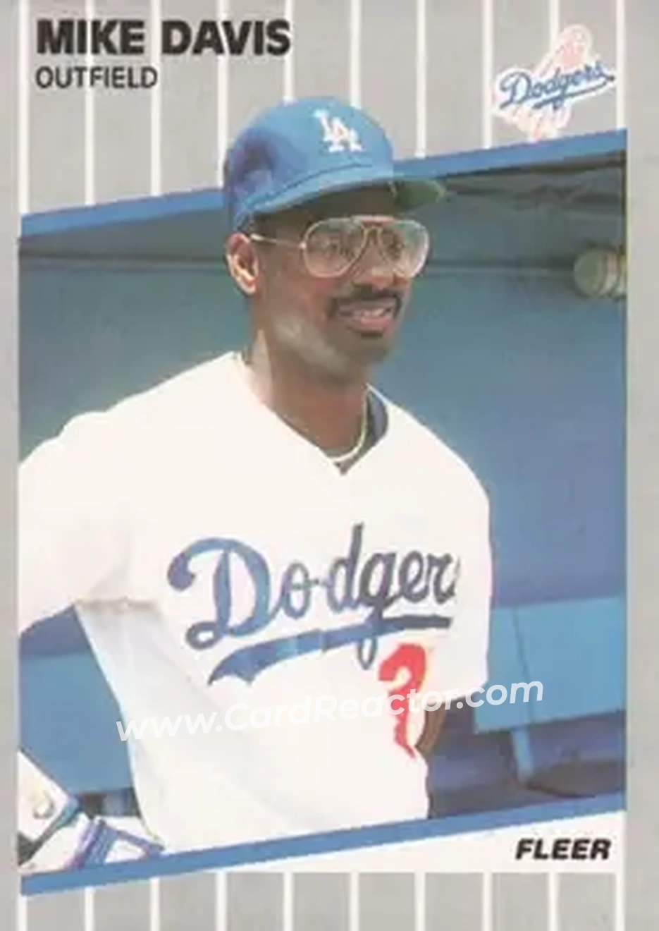 1989 Fleer #55 - Mike Davis - Los Angeles Dodgers - Front 1989 Fleer #55 - Mike Davis - Los Angeles Dodgers - Front