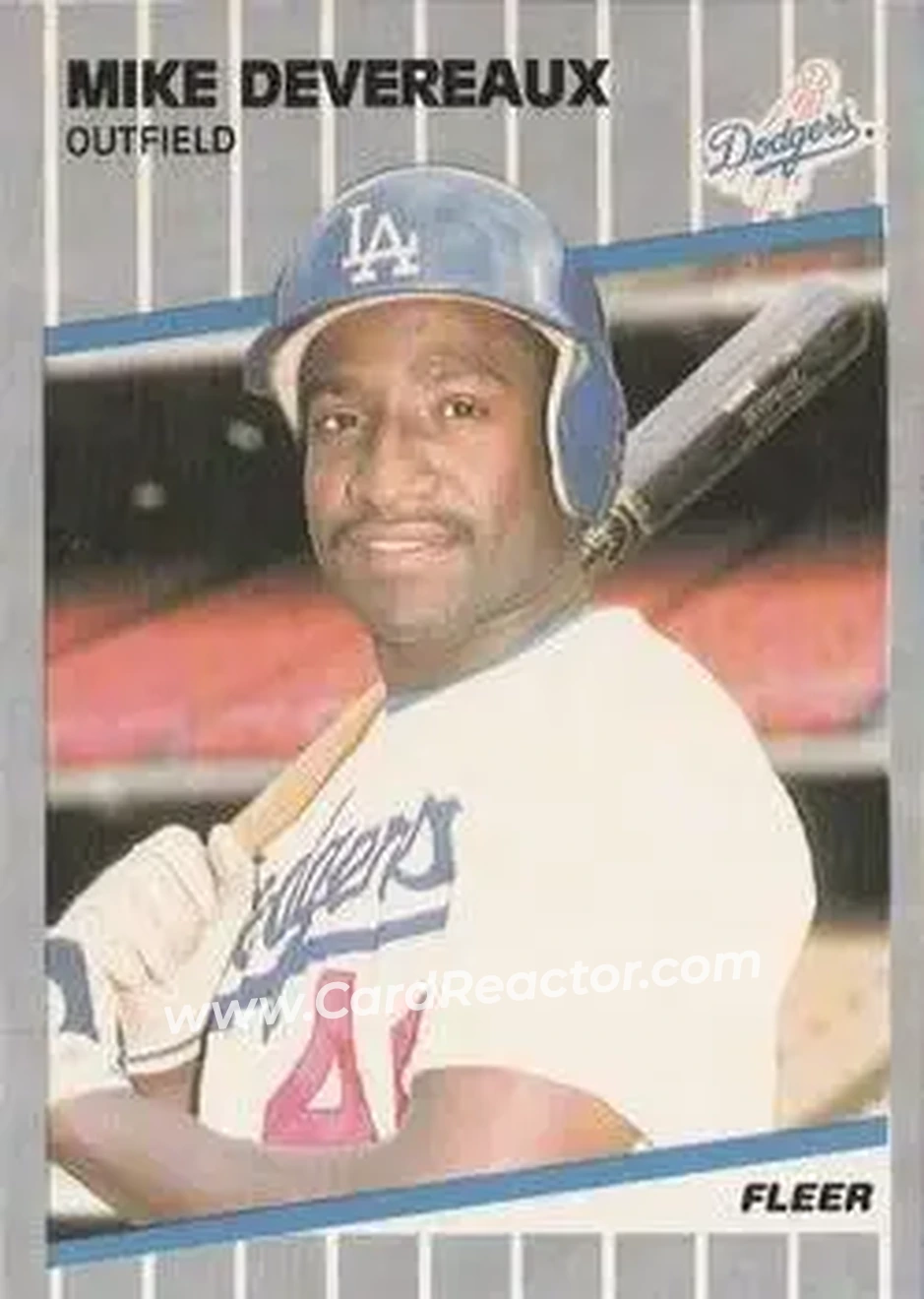 1989 Fleer #56 - Mike Devereaux - Los Angeles Dodgers - Front