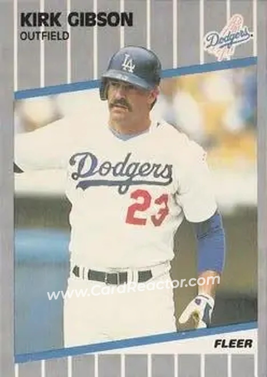 1989 Fleer #57 - Kirk Gibson - Los Angeles Dodgers - Front 1989 Fleer #57 - Kirk Gibson - Los Angeles Dodgers - Front