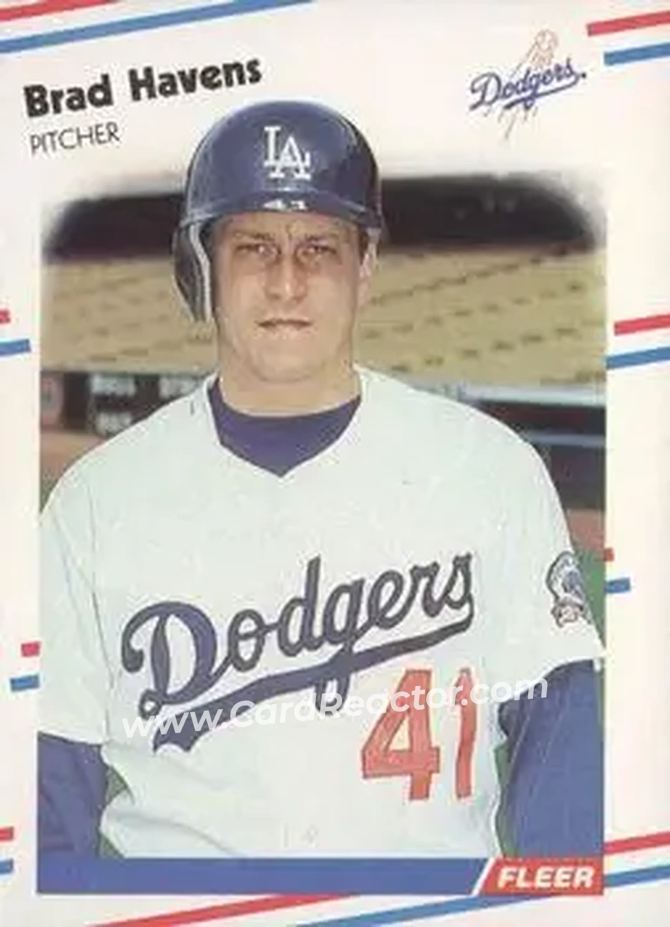 1988 Fleer #517 - Brad Havens - Los Angeles Dodgers - Front 1988 Fleer #517 - Brad Havens - Los Angeles Dodgers - Front