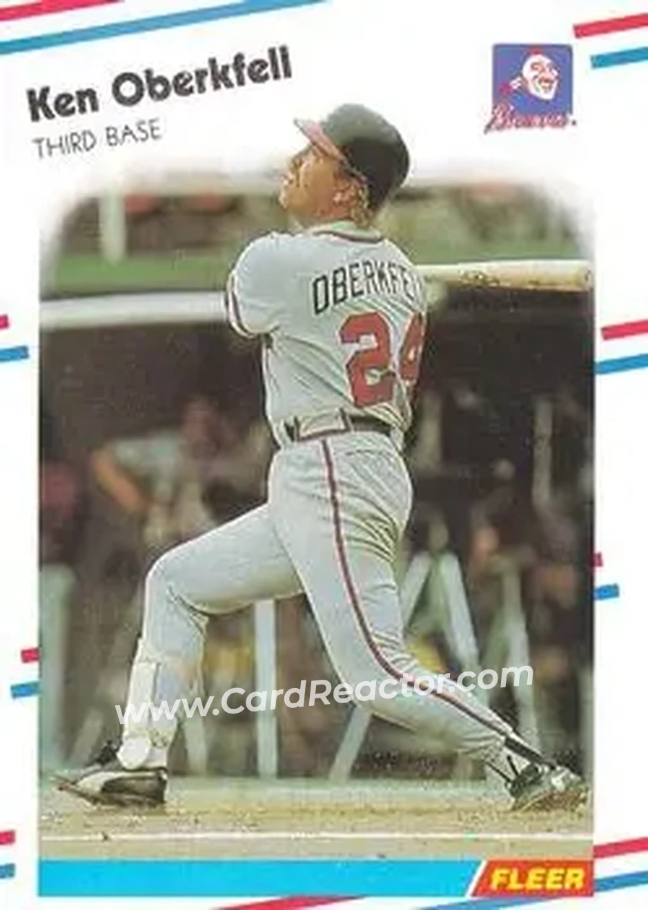 1988 Fleer #545 - Ken Oberkfell - Atlanta Braves - Front
