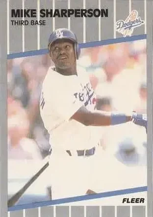 1989 Fleer #72 - Mike Sharperson - Los Angeles Dodgers