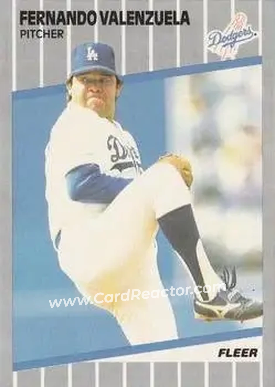 1989 Fleer #76 - Fernando Valenzuela - Los Angeles Dodgers - Front