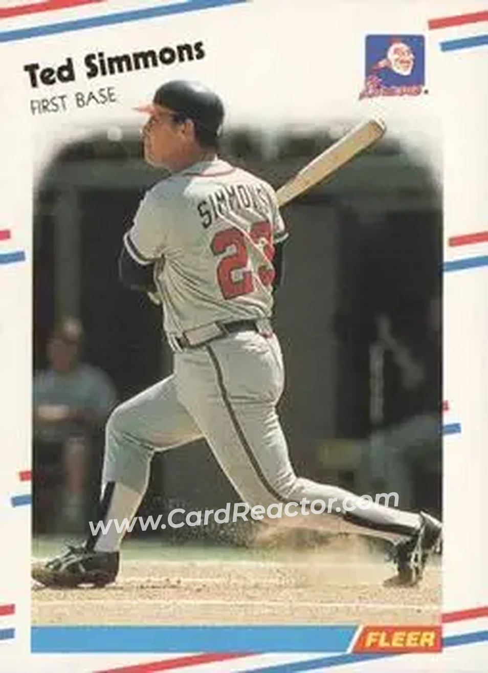 1988 Fleer #549 - Ted Simmons - Atlanta Braves - Front 1988 Fleer #549 - Ted Simmons - Atlanta Braves - Front