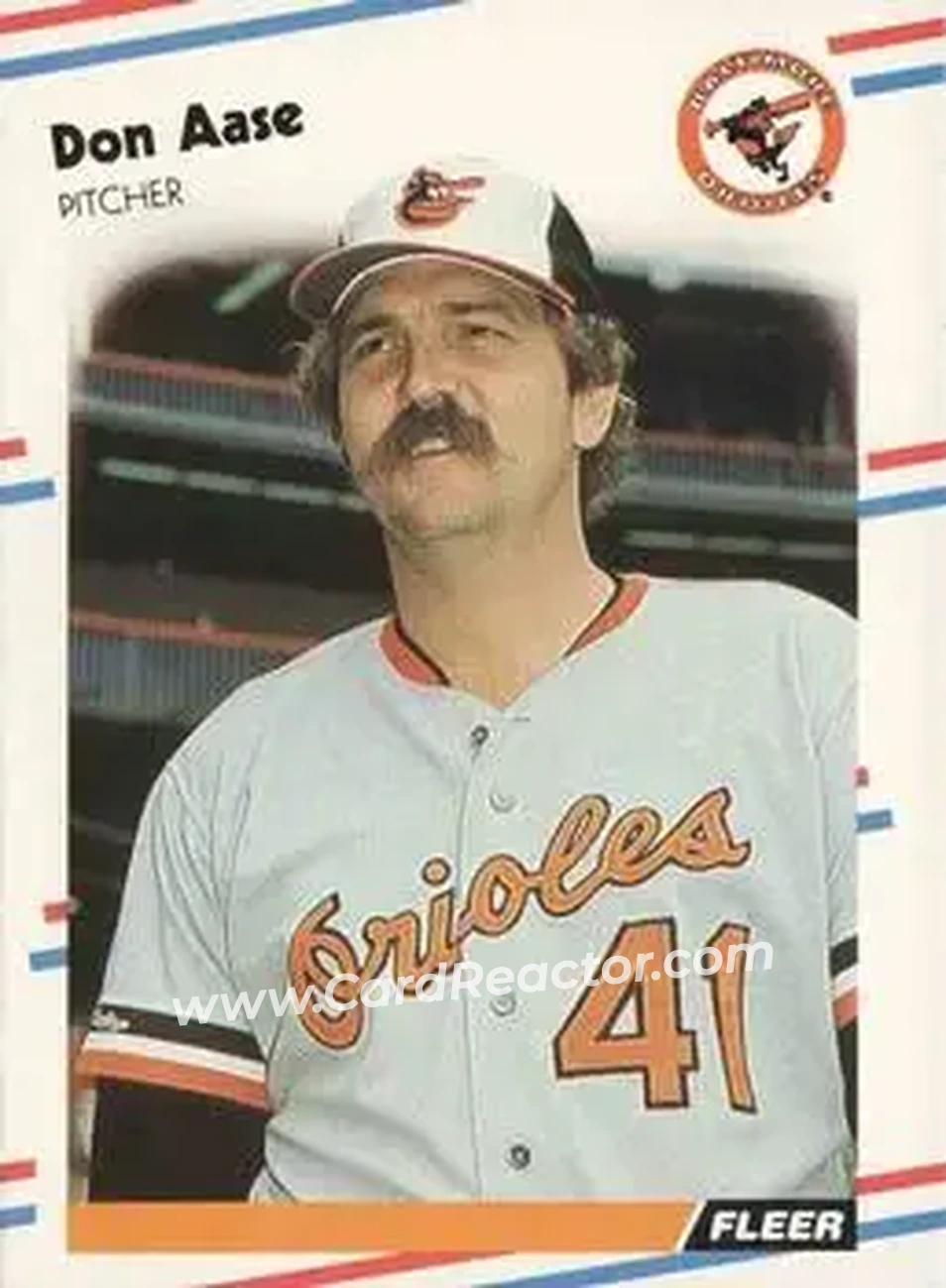 1988 Fleer #553 - Don Aase - Baltimore Orioles - Front