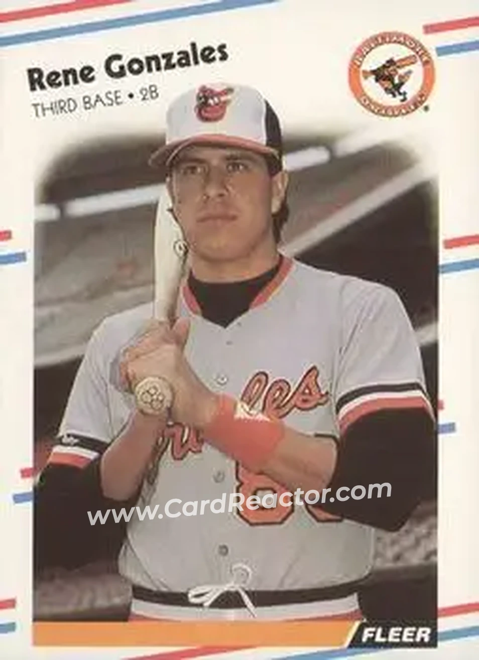 1988 Fleer #560 - Rene Gonzales - Baltimore Orioles - Front