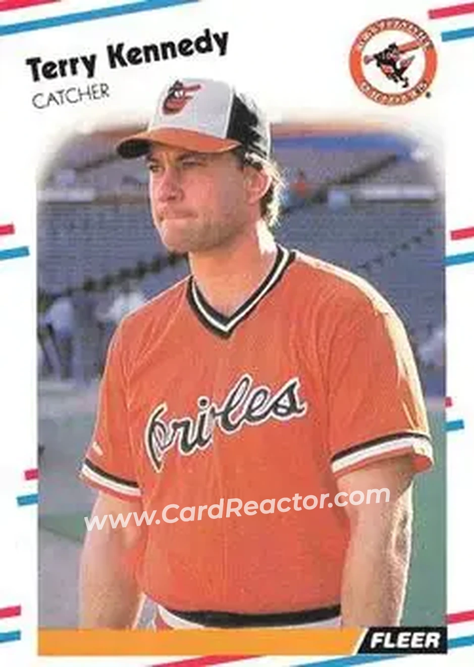 1988 Fleer #563 - Terry Kennedy - Baltimore Orioles - Front