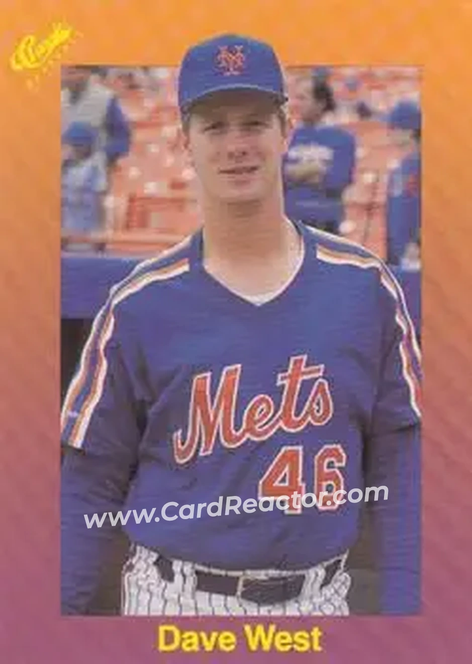 1989 Classic #134 - David West - New York Mets - Front 1989 Classic #134 - David West - New York Mets - Front