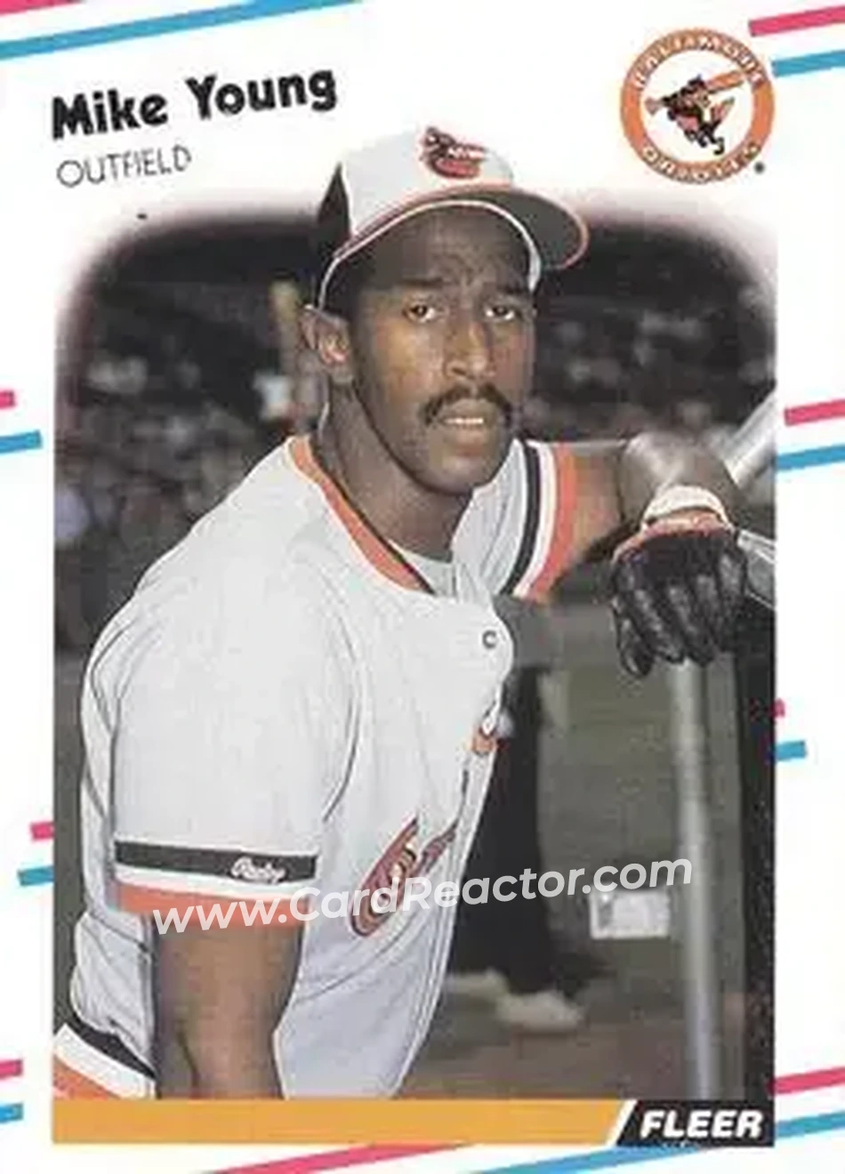 1988 Fleer #575 - Mike Young - Baltimore Orioles - Front