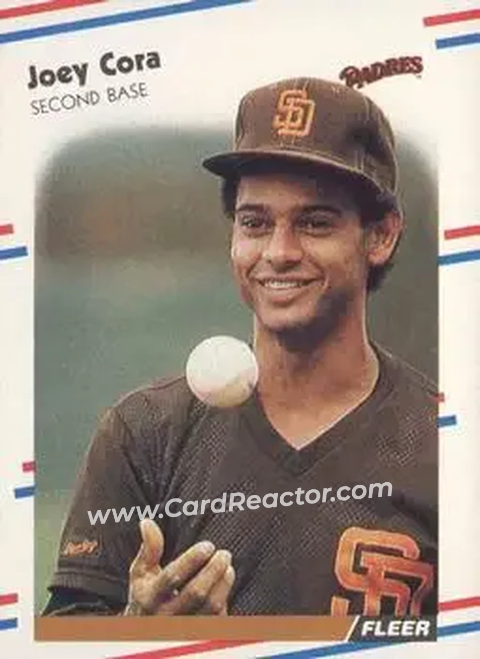 1988 Fleer #580 - Joey Cora - San Diego Padres - Front
