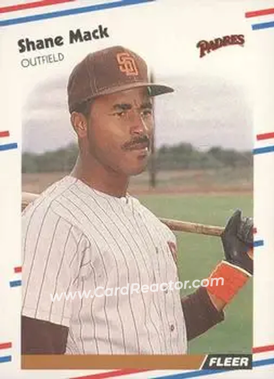 1988 Fleer #590 - Shane Mack - San Diego Padres - Front 1988 Fleer #590 - Shane Mack - San Diego Padres - Front