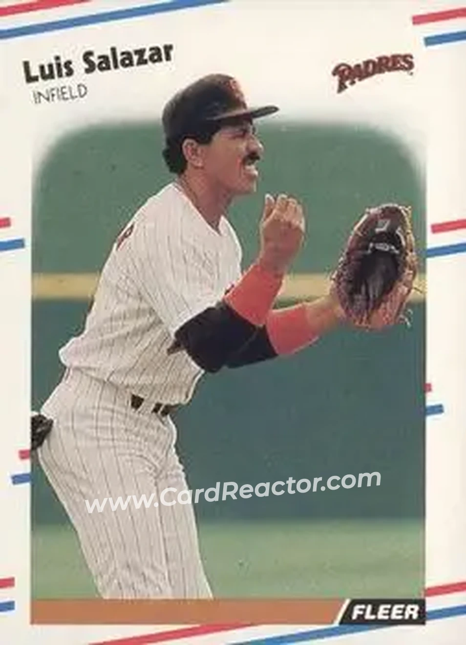 1988 Fleer #595 - Luis Salazar - San Diego Padres - Front
