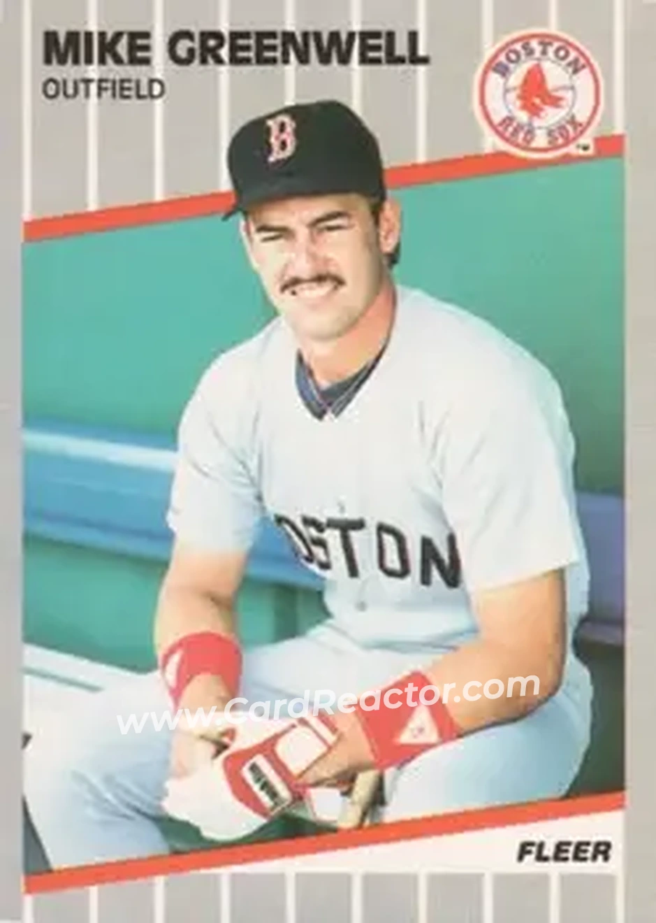 1989 Fleer #90 - Mike Greenwell - Boston Red Sox - Front 1989 Fleer #90 - Mike Greenwell - Boston Red Sox - Front