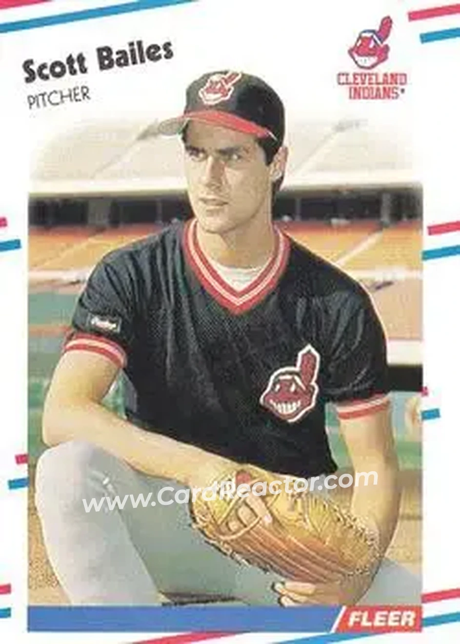 1988 Fleer #600 - Scott Bailes - Cleveland Indians - Front