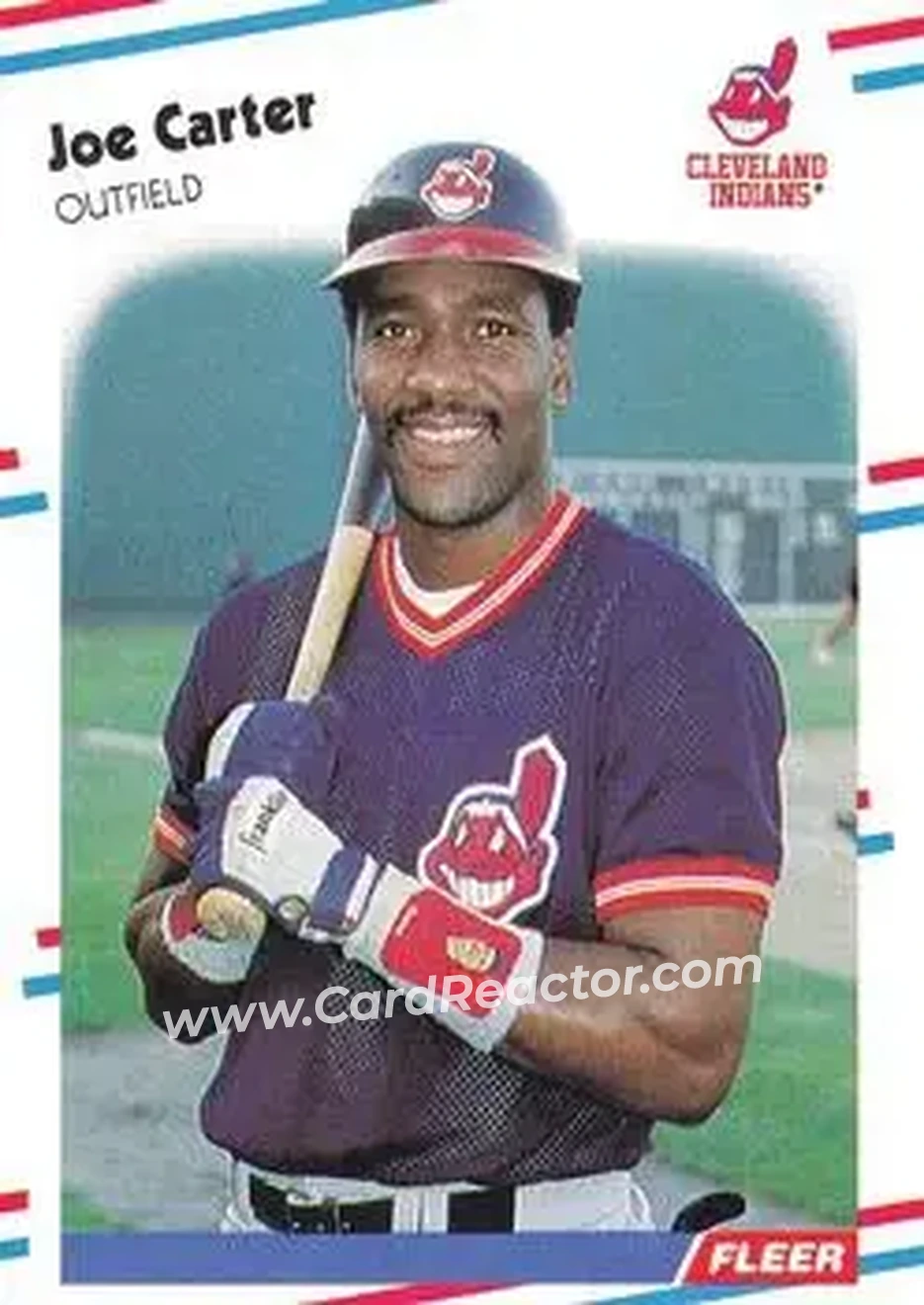 1988 Fleer #605 - Joe Carter - Cleveland Indians - Front