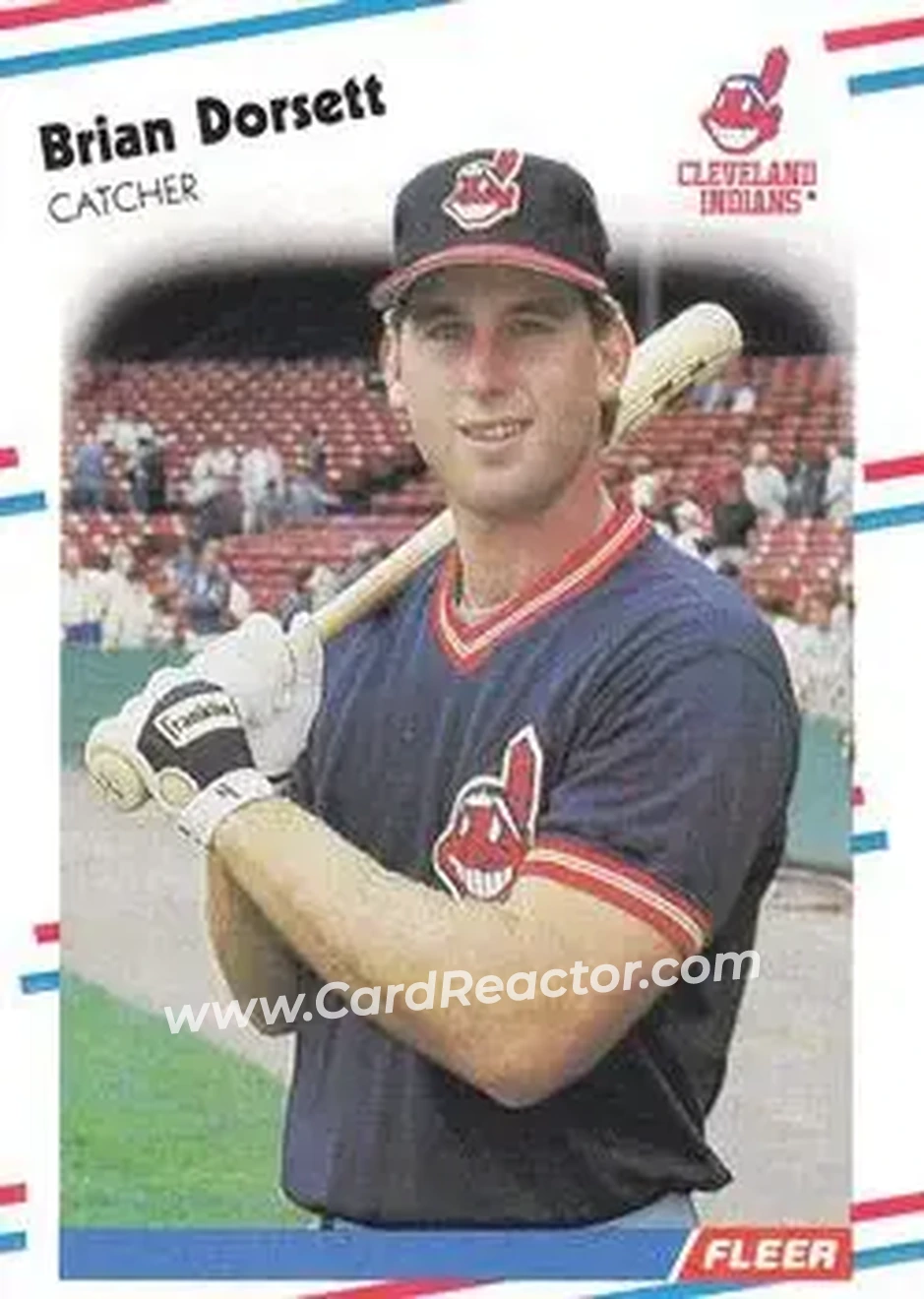 1988 Fleer #607 - Brian Dorsett - Cleveland Indians - Front