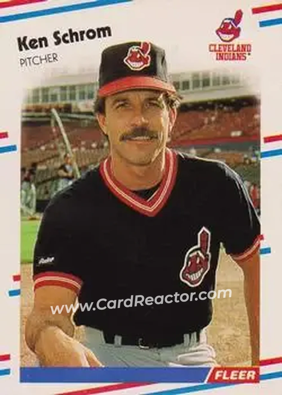 1988 Fleer #614 - Ken Schrom - Cleveland Indians - Front