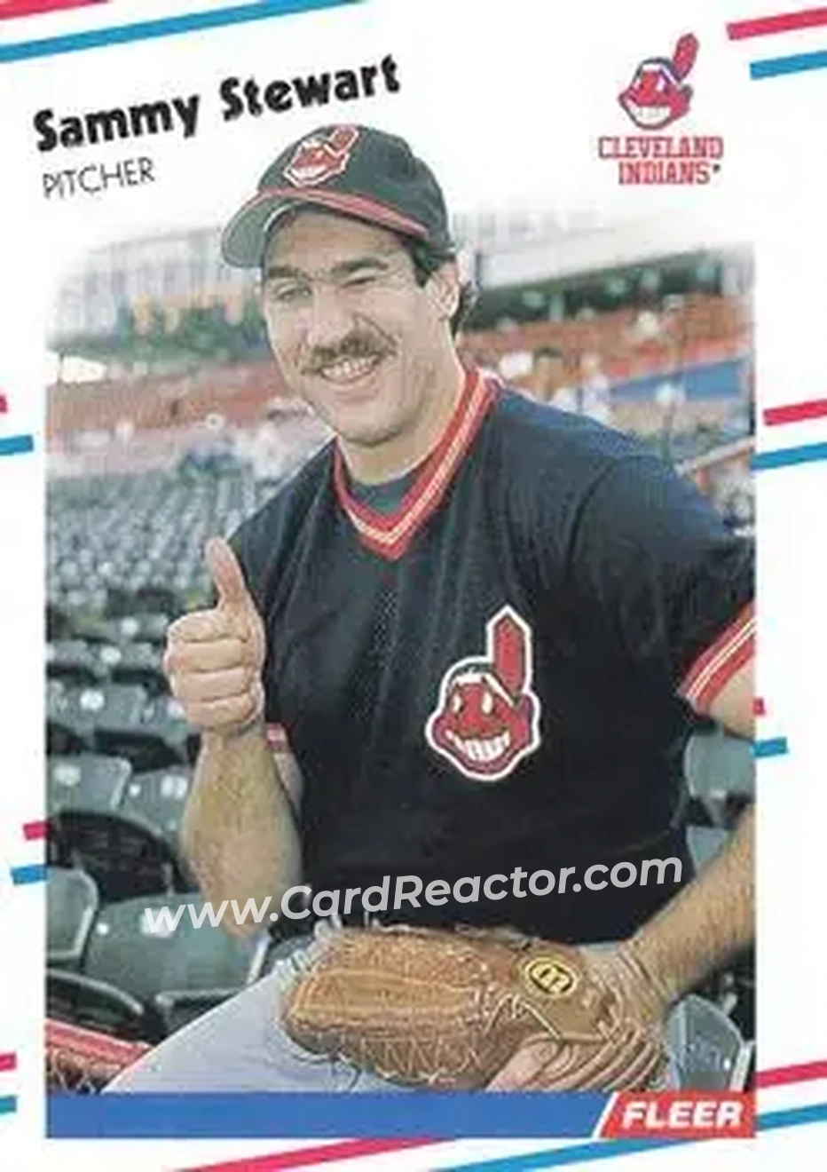 1988 Fleer #616 - Sammy Stewart - Cleveland Indians - Front