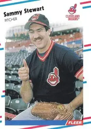 1988 Fleer #616 - Sammy Stewart - Cleveland Indians