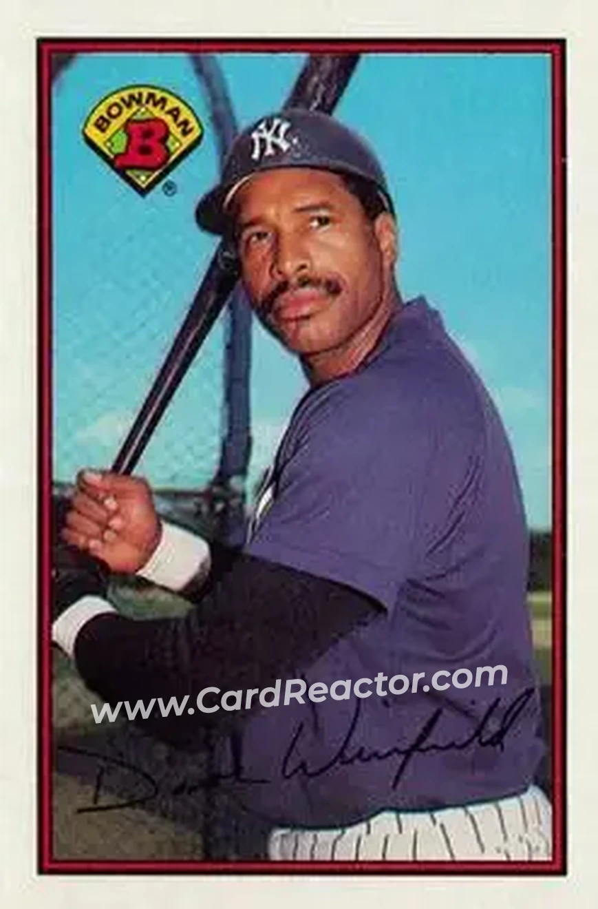 1989 Bowman #179 - Dave Winfield - New York Yankees - Front 1989 Bowman #179 - Dave Winfield - New York Yankees - Front
